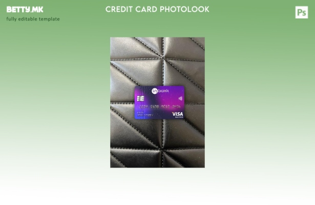 модерен стил Естонија Idbank виза електронска картичка photolook преден шаблон